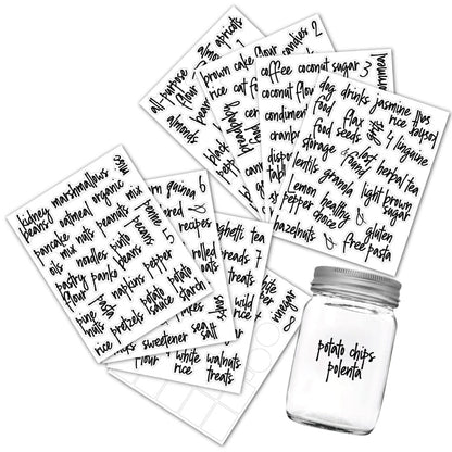168 PCS Pantry Storage Stickers Waterproof and Oil-proof Food Label Stickers
