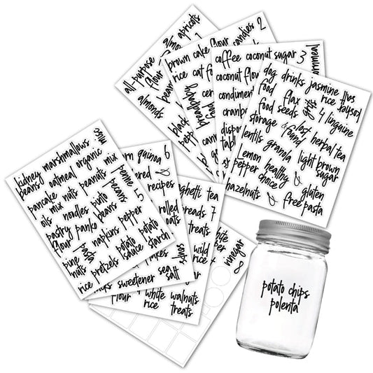 168 PCS Pantry Storage Stickers Waterproof and Oil-proof Food Label Stickers