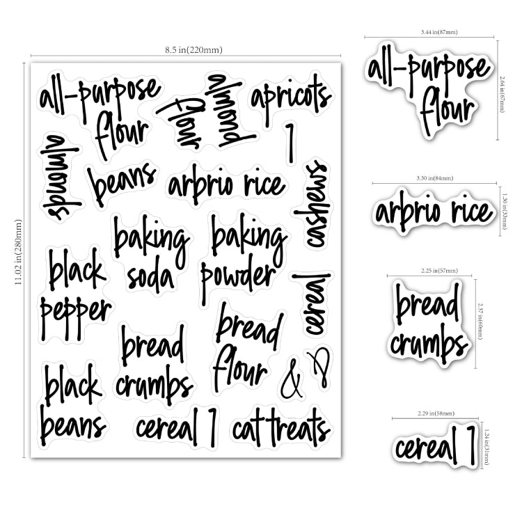 168 PCS Pantry Storage Stickers Waterproof and Oil-proof Food Label Stickers