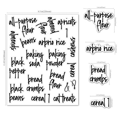 168 PCS Pantry Storage Stickers Waterproof and Oil-proof Food Label Stickers