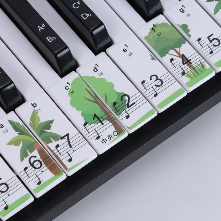 M52 88/76/61/54/49 Keys Piano Keyboard Stickers, Tree, Giraffe