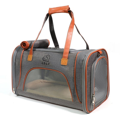 LDLC QS-012 Pet Outing Portable Breathable Foldable Tote Bag, Ginger Yellow, Denim Blue, Light Grey, Dark Gray, Light Pink