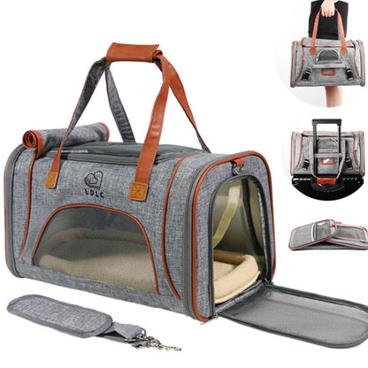 LDLC QS-012 Pet Outing Portable Breathable Foldable Tote Bag, Ginger Yellow, Denim Blue, Light Grey, Dark Gray, Light Pink
