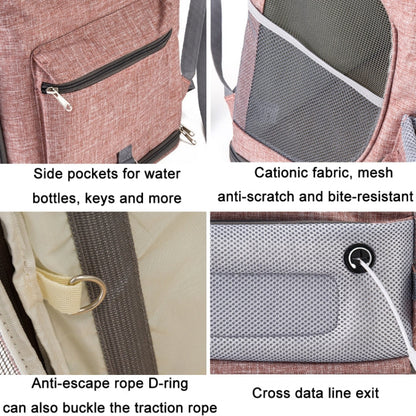 LDLC QS-002-L Foldable And Breathable Portable Pet Backpack, Light Gray, Light Pink, Denim Blue, Ginger Yellow