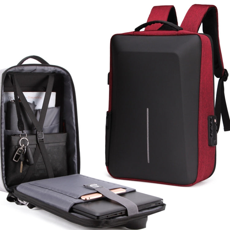 Men Business Shoulder USB External Interface Computer Bag, Color: 8001 Black, 8001 Black, 8001 Gray, 8001 Blue, 8001 Red, 8003 Black, 8003 Gray, 8001-J Black, 8001-J Gray, 8001-J Blue, 8001-J Red