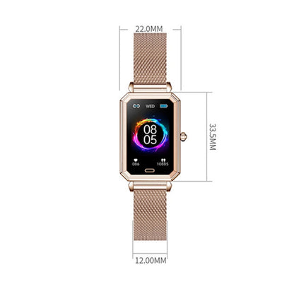 LOANIY HT2 1.28 Inch Heart Rate Detection Pedometer Smart Watch, Gold Steel