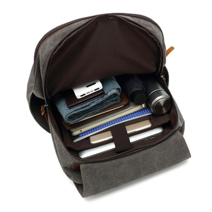 Business Large Capacity Canvas Backpack Outdoor Leisure Travel Computer Bag, Computer Bag