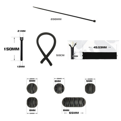 Desktop Data Cable Organizer Storage Winder Combination Set, 119 In 1, Zipper:126 In 1, Network Pipe:126 In 1
