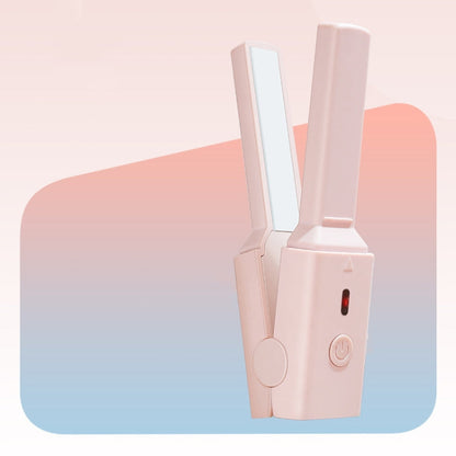 GLS-006 Dual-use Mini electric Splint for Straight and Curly Hair, Cherry Pink, Fresh green