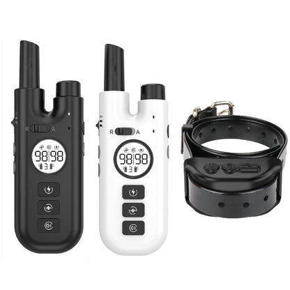Intelligent Remote Control Dog Trainer Automatic Barking Stop Collar, Collar Black, Collar White