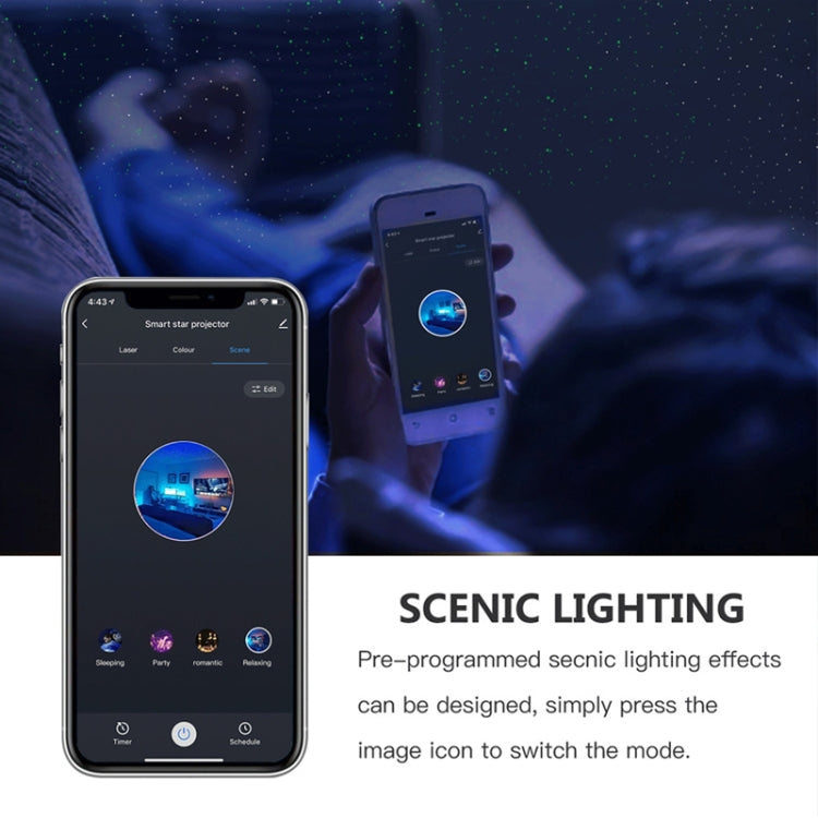 WiFi Graffiti Smart Circular Star Projection Light Home Theater Atmosphere Light, EU Plug, US Plug, UK Plug, AU Plug