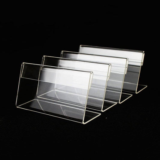 10 PCS Mini Clear Acrylic Sign Display Stand Label Holder, Label Holder