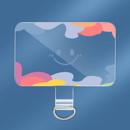 Universal Phone Lanyard Gasket Back Stick TPU Connecting Piece, Smile, Colored Smiley Face, Happy, Rainbow, Deer, Adorable Tiger