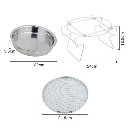 RG_011 Outdoor Round Folding Stainless Steel Barbecue Grill, Size:, 22 x 14cm, 30 x 19.5cm