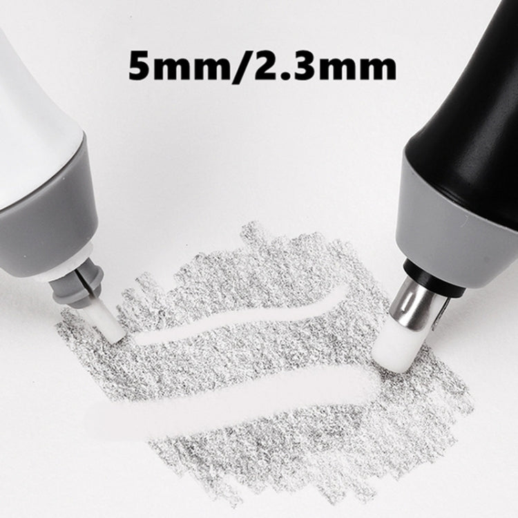 Tenwin 8302 Adjustable Electric Eraser With Rubber Refills For Sketch Drawing Erasing, Black, White, Grey