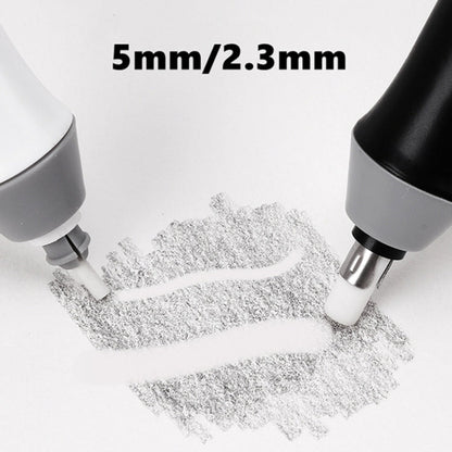 Tenwin 8302 Adjustable Electric Eraser With Rubber Refills For Sketch Drawing Erasing, Black, White, Grey