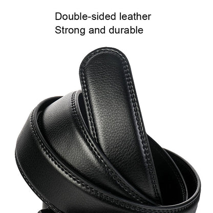 Dandali Casual Men Automatic Buckle Belt Business Soft Leather Pants Band, 120cm