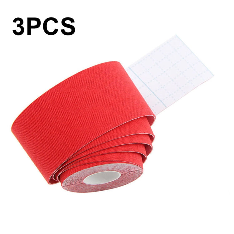 3pcs Muscle Tape Physiotherapy Sports Tape Basketball Knee Bandage, Size:, 5cm x 5m