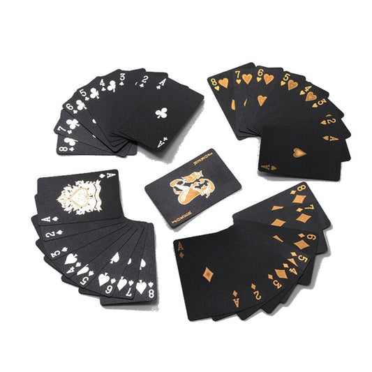 2 PCS Card Game Bronzing Waterproof Playing Cards, 2 PCS Bronzing Waterproof Poker