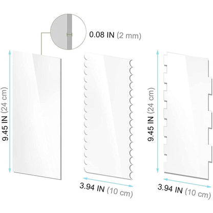 6 In 1 Clear Acrylic Cake Scraper Smoothing Tool Set, 6 In 1