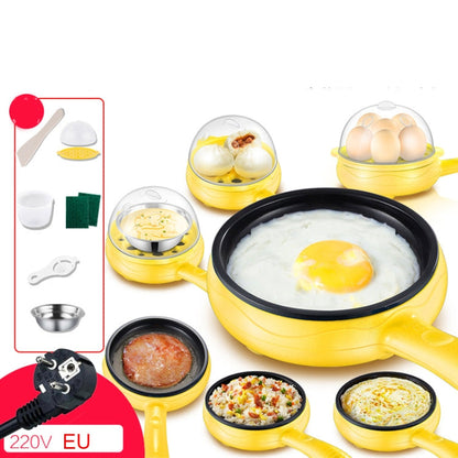350W Electric Egg Omelette Cooker Frying Pan Steamer Cooker,EU Plug,Style:, Single Layer Set Yellow, Double Layer Set Yellow, Pan+Wood Shovel Yellow, Single Layer Set Pink, Double Layer Set Pink, Pan+Wood Shovel Pink