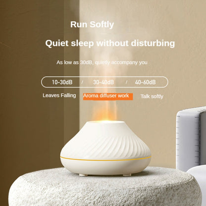 DQ705 Volcanic Flame Aroma Diffuser Essential Oil Lamp Air Humidifier with Color Night Light, DQ705(Beige), DQ705(Black)