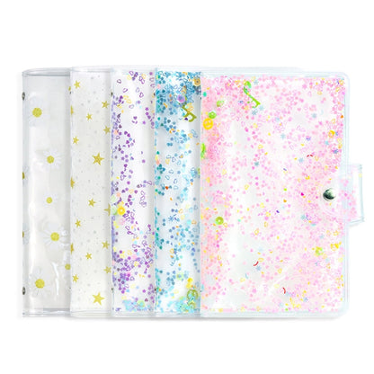 CAIUL 3 Inch PVC Photo Album Large Capacity Collection Commemorative Book, Purple Stream Sand, Pink Stream Sand, Blue Stream Sand, Golden Stars, Cute Daisy