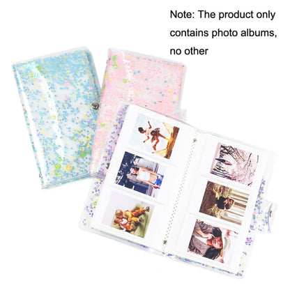 CAIUL 3 Inch PVC Photo Album Large Capacity Collection Commemorative Book, Purple Stream Sand, Pink Stream Sand, Blue Stream Sand, Golden Stars, Cute Daisy