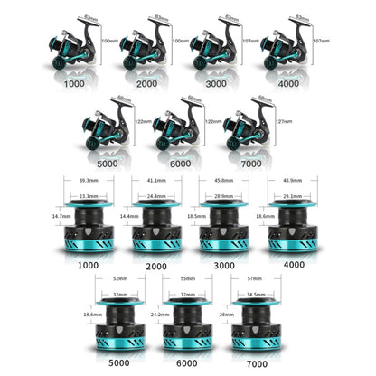 Metal Spinning Wheel CNC Rocker Throwing Rod Fish Wheel, Style:, DK1000 (EVA Grip), DK2000 (EVA Grip), DK3000 (EVA Grip), DK4000 (EVA Grip), DK5000 (EVA Grip), DK6000 (EVA Grip), DK7000 (EVA Grip), DK II1000 (Metal Ball Grip), DK II 2000 (Metal Ball Gr...