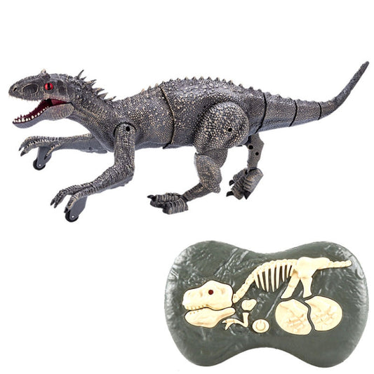 2.4G Wireless Remote Control Tyrannosaur Simulation Mechanical Dinosaur Model Toy, Gray, Red