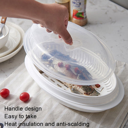 Microwave Fish Steamer With Lid Preserved Steamed Fish Plate, Steamed Fish Plate