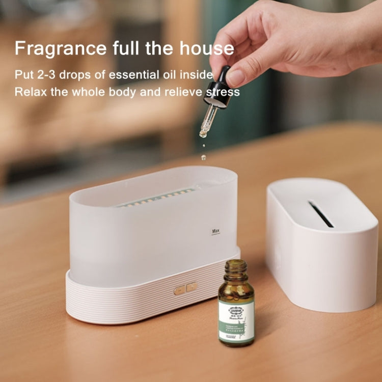 7 Color Flame Aromatherapy Machine Home Office Desk Air Humidifier, 7 Color(Black), 7 Color (White)