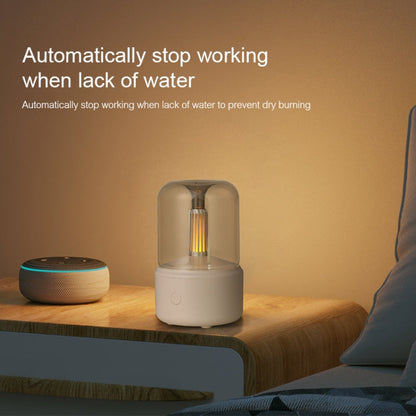 120ML Simulated Candlelight Aroma Diffuser USB Home Atmosphere Night Light Humidifier, DQ702 (Black), DQ702 (Beige)