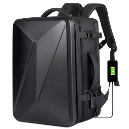 Large-capacity Waterproof Expandable Hard Shell Backpack with USB Charging Hole, 161 Light Grey, 161 Black, 161 Dark Gray, 162 Black, 162 Deep Gray, 162 Light Gray
