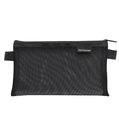 Hechooses D033 Transparent Mesh Exam Portable Pen Bag, Style:, Square (Black), Square (White), Square (Gray), Square (Pink), Square (Green), Triangle (Black), Triangle (White), Triangle (Gray), Triangle (Pink), Triangle (Blue), Triangle (Green)