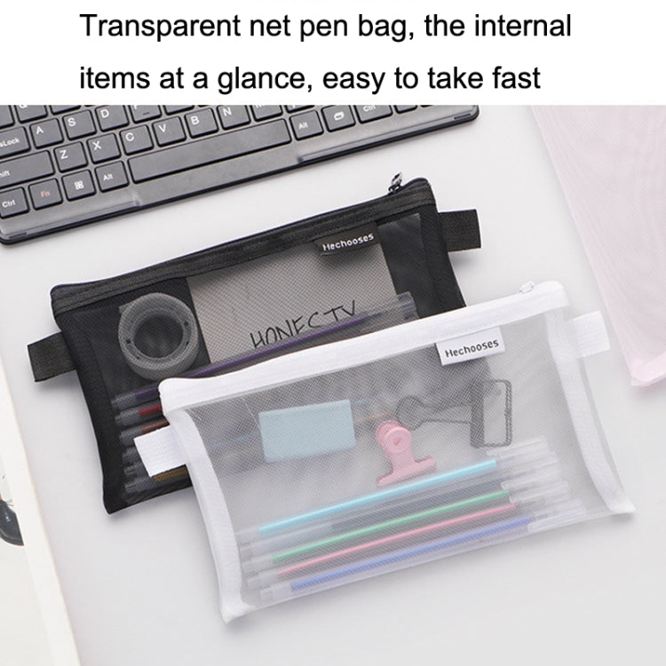 Hechooses D033 Transparent Mesh Exam Portable Pen Bag, Style:, Square (Black), Square (White), Square (Gray), Square (Pink), Square (Green), Triangle (Black), Triangle (White), Triangle (Gray), Triangle (Pink), Triangle (Blue), Triangle (Green)