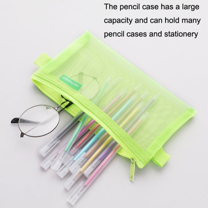 Hechooses D033 Transparent Mesh Exam Portable Pen Bag, Style:, Square (Black), Square (White), Square (Gray), Square (Pink), Square (Green), Triangle (Black), Triangle (White), Triangle (Gray), Triangle (Pink), Triangle (Blue), Triangle (Green)