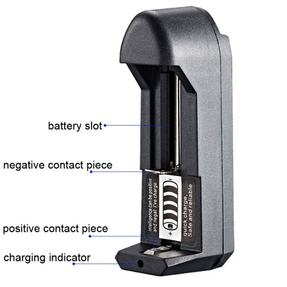 10 PCS BMAX Single Slot Direct Insert Power Supply 18650 Lithium Battery Charger, Single Slot EU Plug(Black), Single Slot US Plug(Black)