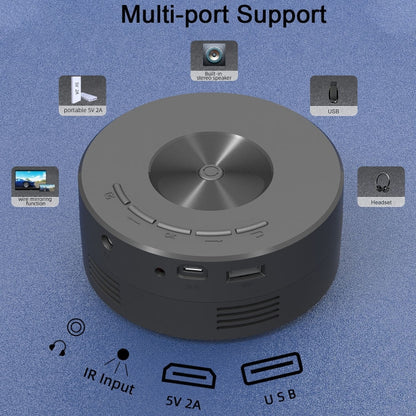 YT200 320 X 180P LED HD Mini Projector USB Powered Support Wired Connection Phone Screen, Black, White