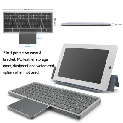 KF7800 Hidden Touchpad Portable Tablet Computer Wireless Bluetooth Keypad With PU Leather, KF8700 (Black), KF8700 (Pink)
