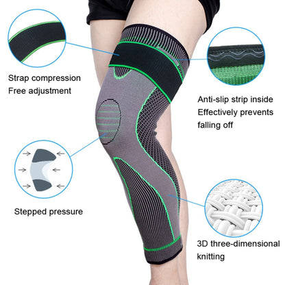 Nylon Knitted Riding Sports Extended Knee Pads, M