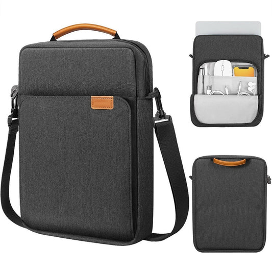 Vertical Laptop Bag Handheld Shoulder Crossbody Bag, Size: 13 Inch(Black)