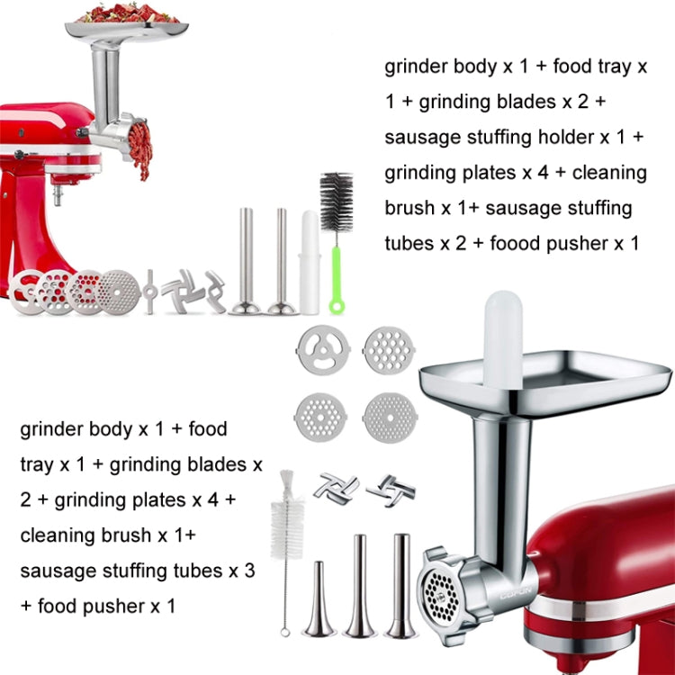 For Kitchenaid Porking Enemy Accessories Dough Maker Grinder Meat Universal Set, Grinder Meat Set (White), Grinder Meat Set (Silver Gray)
