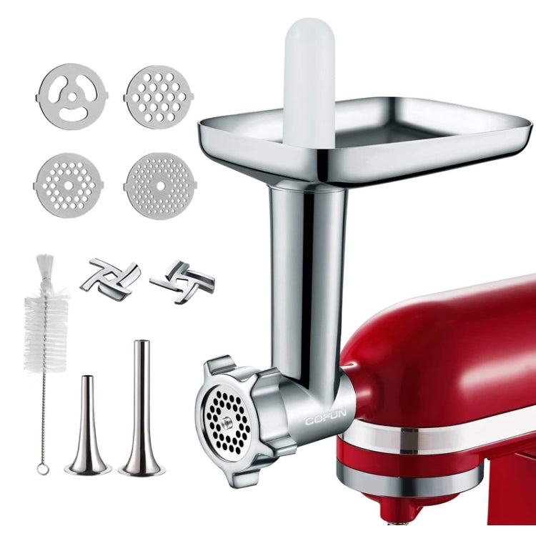 For Kitchenaid Porking Enemy Accessories Dough Maker Grinder Meat Universal Set, Grinder Meat Set (White), Grinder Meat Set (Silver Gray)