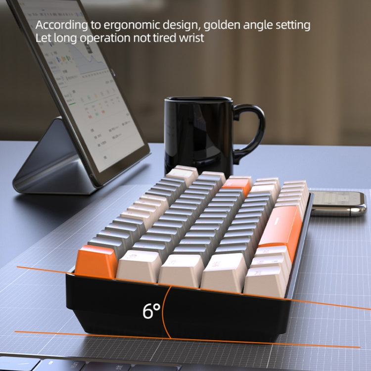 ZIYOU LANG K68 68 Keys Bluetooth Wireless Dual Model Mechanical Keyboard, Style:, Red Shaft Version (Shimmering), Green Shaft Version (Gray), Red Shaft Version (Gray)
