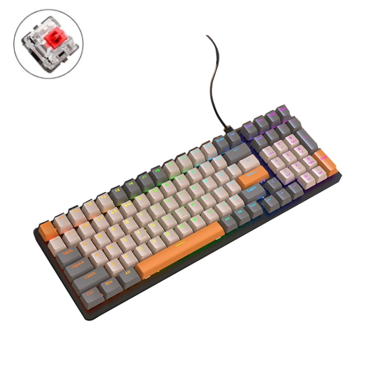 ZIYOU LANG  K3 100 Keys Game Glowing Wired Mechanical Keyboard, Cable Length: 1.5m, Style:, K3 Bee Version Red Axis, K3 Micro Light Hot Plug Version Red Axis, K3 Water Green Hot Plug Version Green Axis, K3 Micro Light Version Green Axis                ...