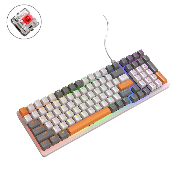 ZIYOU LANG  K3 100 Keys Game Glowing Wired Mechanical Keyboard, Cable Length: 1.5m, Style:, K3 Bee Version Red Axis, K3 Micro Light Hot Plug Version Red Axis, K3 Water Green Hot Plug Version Green Axis, K3 Micro Light Version Green Axis                ...