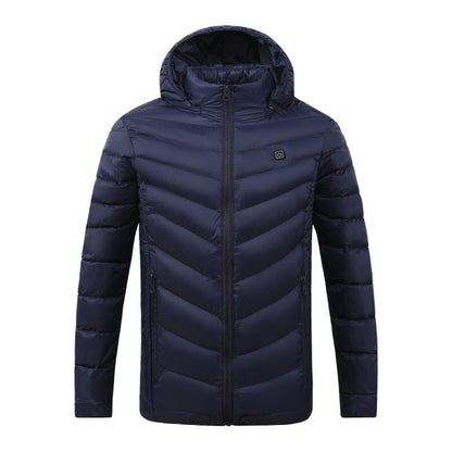 USB Winter Electric Heated Jacket Warm Thermal Jacket, 4 Zone Blue S, 4 Zone Blue M, 4 Zone Blue L, 4 Zone Blue XL, 4 Zone Blue XXL, 4 Zone Blue 3XL, 4 Zone Blue 4XL, 4 Zone Black  S, 4 Zone Black  M, 4 Zone Black  L, 4 Zone Black  XL, 4 Zone Black  XX...
