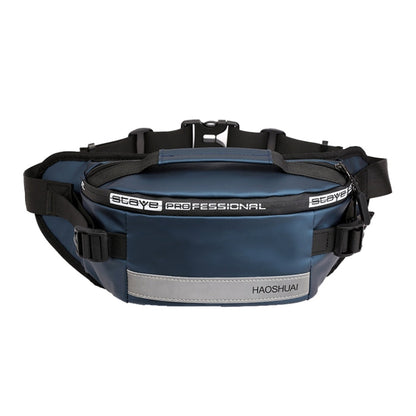 HAOSHUAI Outdoor Running Waist Bag With Reflecting Strip Chest Bag, 1100-6 Khaki, 1100-6 Dark Blue, 1100-6 Black)