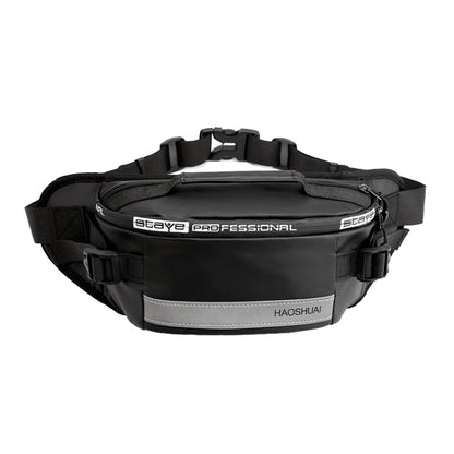 HAOSHUAI Outdoor Running Waist Bag With Reflecting Strip Chest Bag, 1100-6 Khaki, 1100-6 Dark Blue, 1100-6 Black)